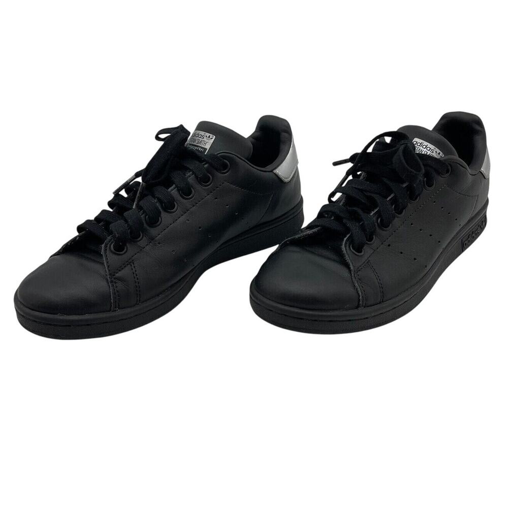 Adidas Stan Smith Sneakers BB5156 Black/Silver Athletic Shoes Leather US 6 1/2